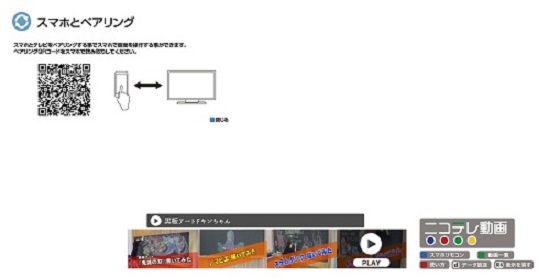 テレビに表示されるCP2利用時の画面例